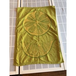 Vintage Le Jacquard Francais Lemon Lime Green French Tea Towel Primrose Bordier